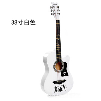 智ボタン（ZHIKOU）民謡アコースティックギター384041インチ初心者学生の女性ギター男性初心者練習入門楽春節プレゼント38インチホワイト