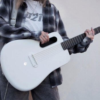 火ギターLAVUGUITAR LAVA ME 2を持って火アコスティックギター36インチ初心者男女学生炭素繊維旅行ギターホワイト-アコースティックモデル