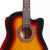 竹霖生ギターの角が欠けている民謡木吉は初心者入門楽器38寸の落色です。