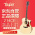 テイラー（Taylor）200シリーズの単板民謡木ギターのスギパネルハワイアカシアの背側ES 2ピックアップ214 CEは40インチの角が欠けています。