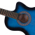 竹霖生ギターは角民謡の木吉が欠けています。初心者入門楽器は38寸青になります。