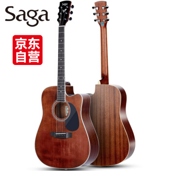 薩伽Saga民謡木ギターの角が欠けているシングルボードのサガギタ楽器41インチ角が欠けているレトロな色SF 700 CR